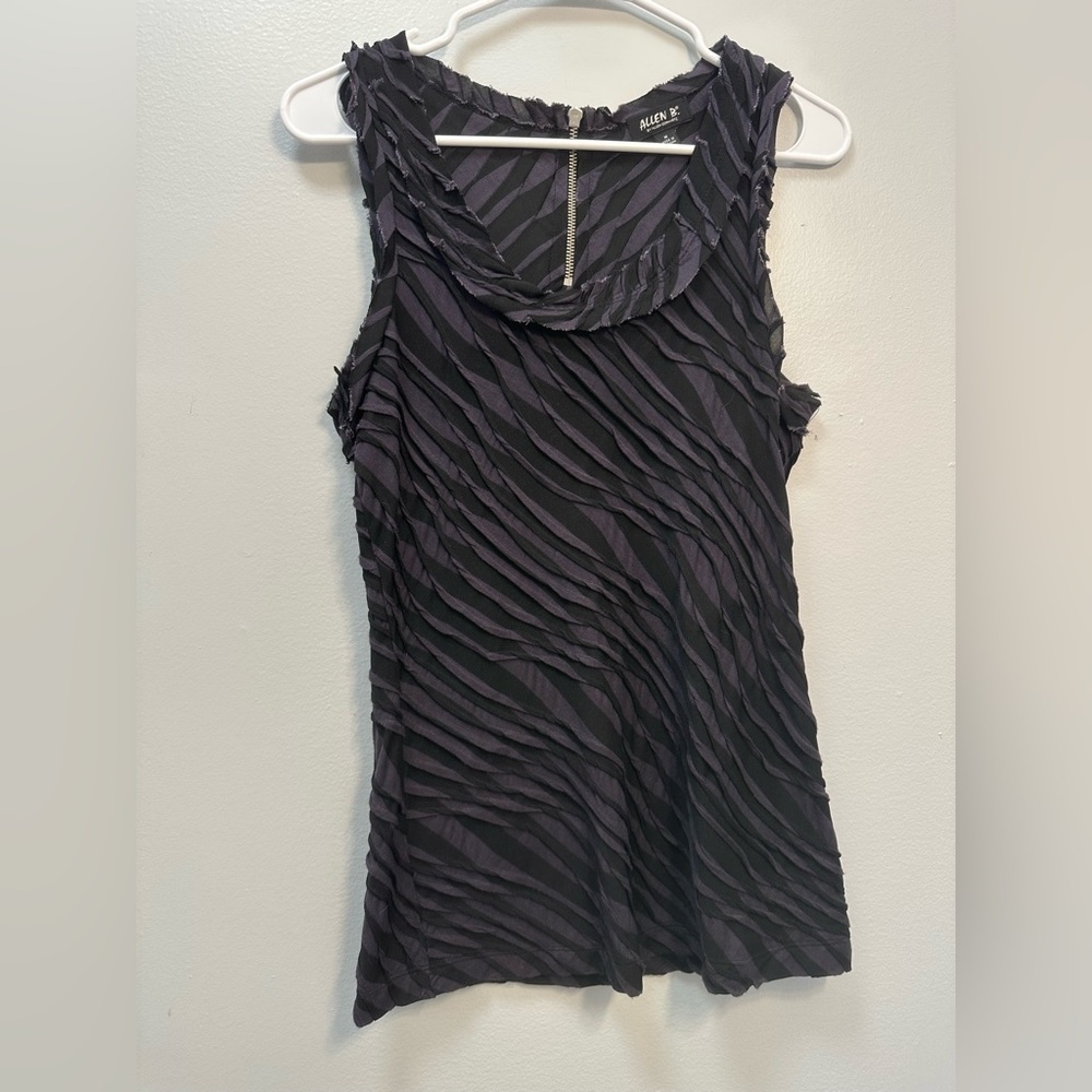 Allen B. By Allen Schwartz Black and Purple Tank Top